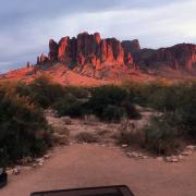 Vue de notre camping au Lost Dutchman State Park