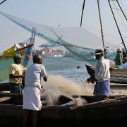 Filets de pêche en bord de mer/Fishing on shore with nets